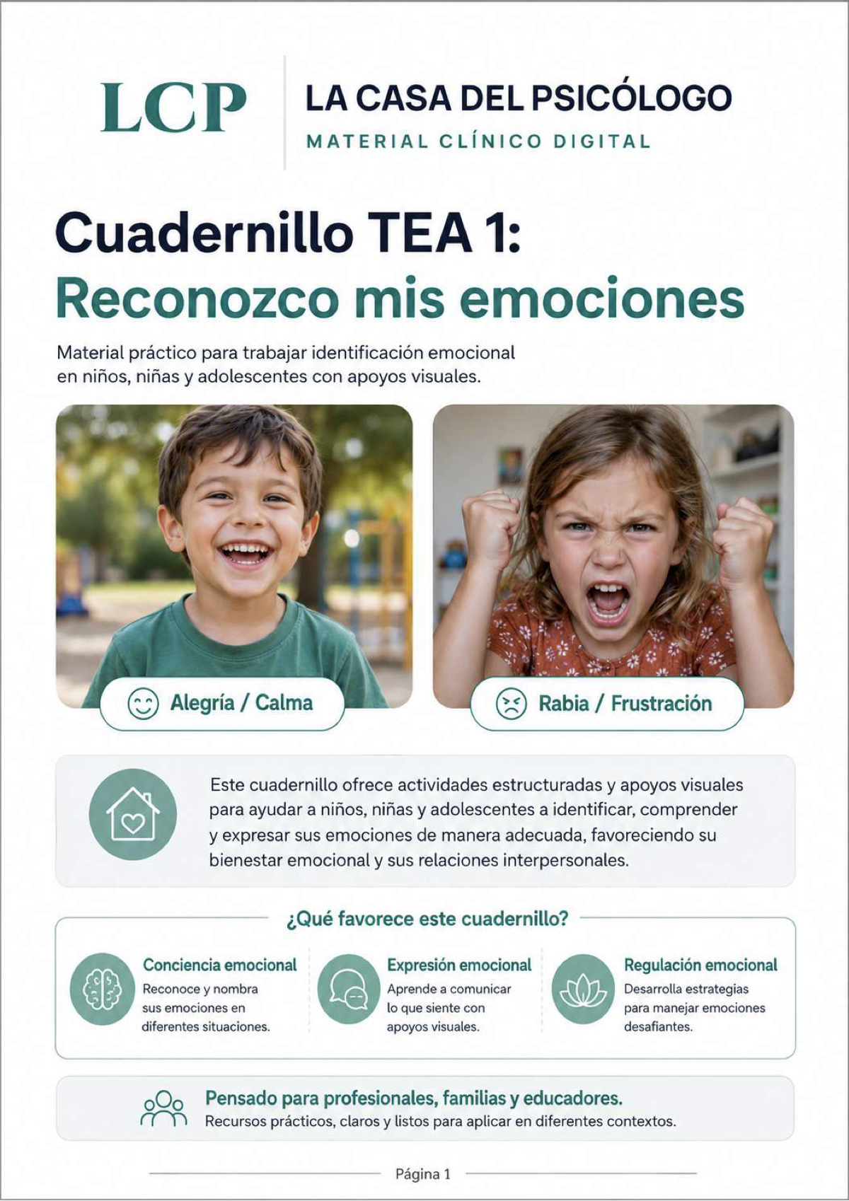 Cuadernillo TEA 1: Reconozco mis emociones