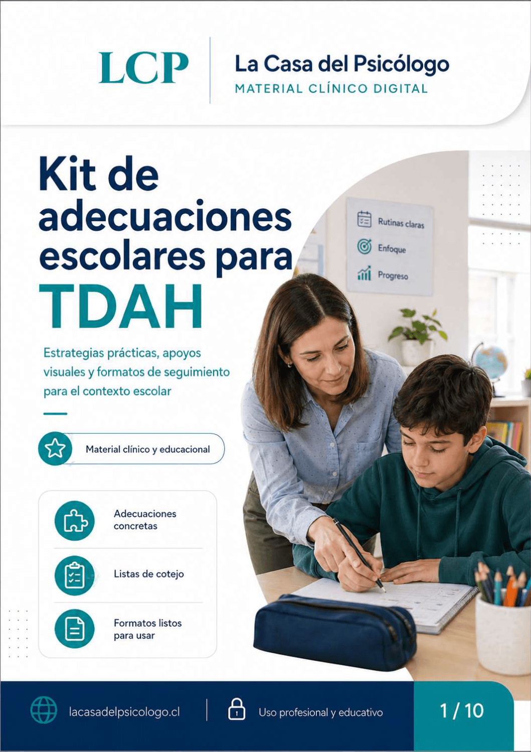 Kit de adecuaciones escolares para TDAH
